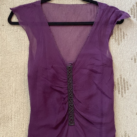 Delicate purple chiffon dress - Sz 7/8 - Picture 2 of 5